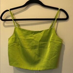 Rachel Zoe Lime Green Satin women’s Crop Top | Size Small | New with tags